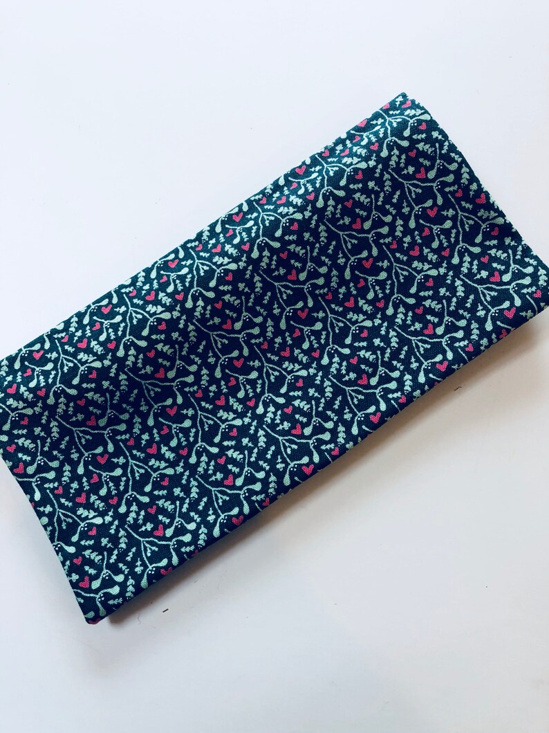 Handmade green bow tie and pocket square with mistletoe print