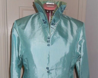 Sea Green Silk Jacket, Taille 10-12 Australien