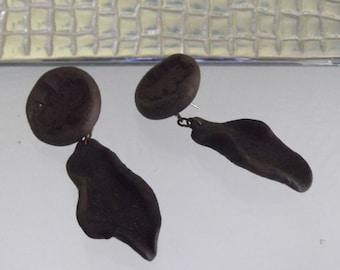 Leaf Poly Clay earrings, pierced