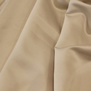 Taupe Latte  Delustred Satin Fabric, Light weight