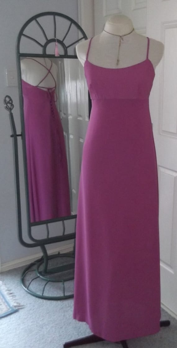 sachin and babi light blue dress Crepe Fit and Flare Gown with Plunging V-Neckline and Puff Shoulders main image 0