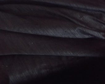 Schwarzer, melierter Seiden-Dupion-Stoffrest, 112 cm breit x 1,30 Meter lang