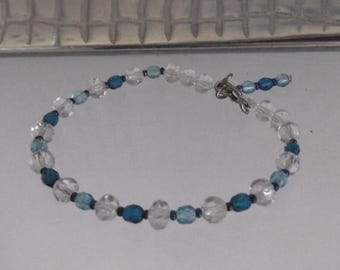 Blue Aqua Crystal Bead Bracelet