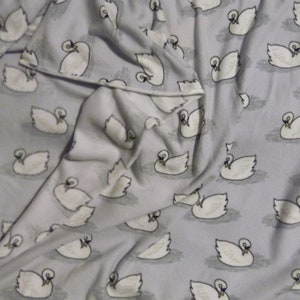 Swan Nursery Print Micro Fleece Fabric Remnant 148 cm width by 1.75 metres length