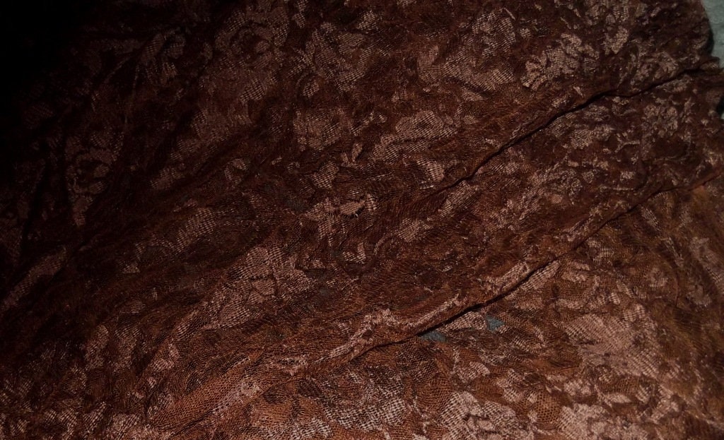 Chocolate brown lace fabric deals