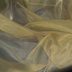 Metallic Pale Gold Organza Fabric, 114 cm width
