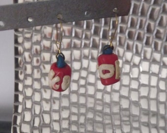 Polyclay Coke Can Dangle earrings, Handcrafted