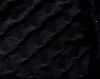 Black Stretch Textured Knit Fabric