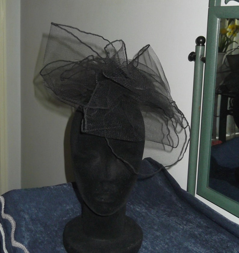 Black Tulle Fascinator Headpiece