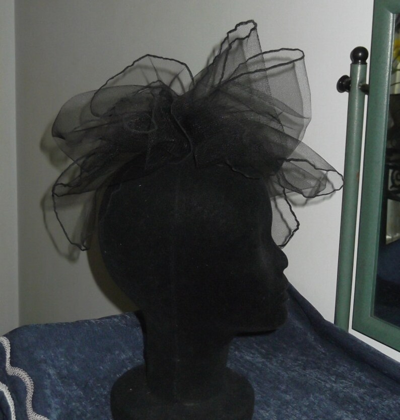 Black Tulle Fascinator Headpiece