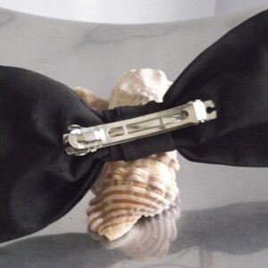 Black Bow Hair Barrette Hairclip image 2