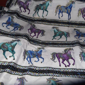 Running Horses Cotton Fabric