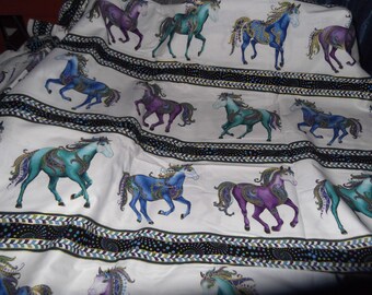 Running Horses Cotton Fabric
