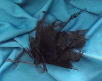 Black Shabby Chic Lace Rose Flower Hairpin, Hair Decoration