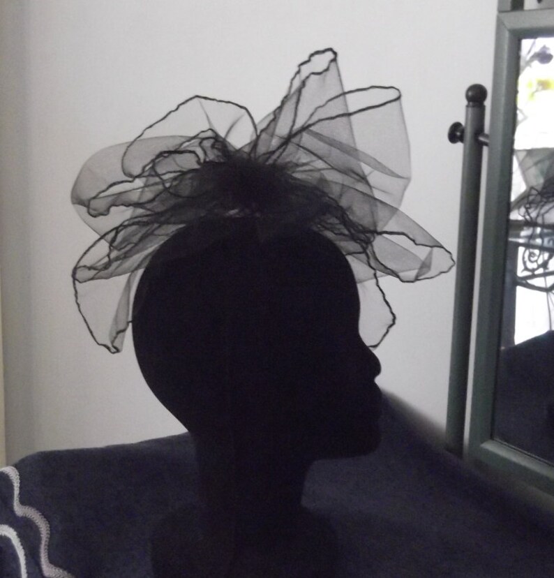 Black Tulle Fascinator Headpiece