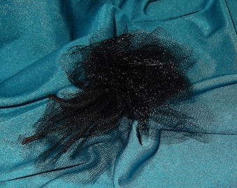 Black Tulle Rose Flower Hairpin, Shabby Chic Hair Decoration