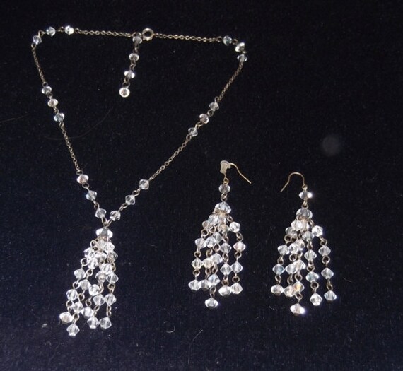 Collar de malla de cristal de Swarovski plata y aretes España