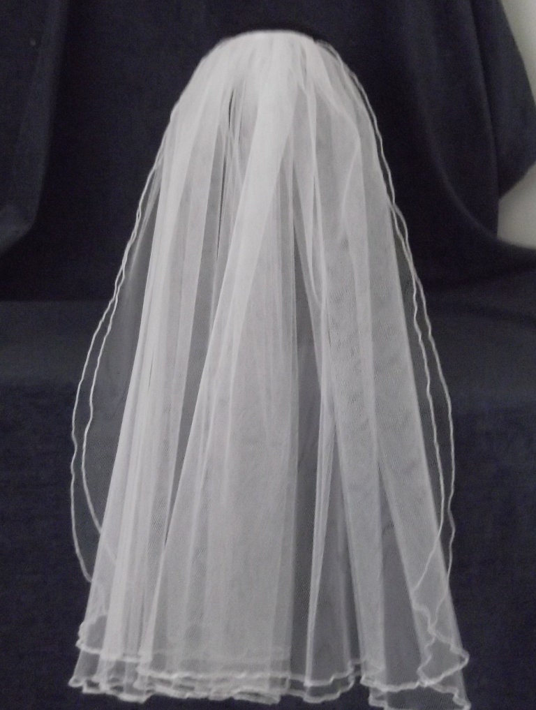 White 2 Tier Bridal Veil, 52 Cm Length - Etsy
