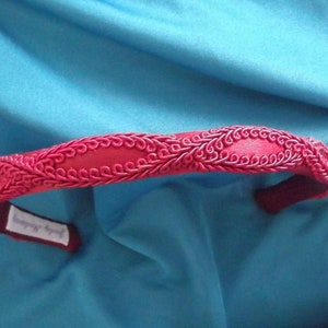 Crimson Braid Headband, Handstitched Braid Work