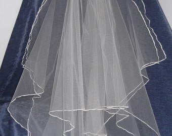 Handkerchief Waist Length Bridal Veil, available in white or ivory