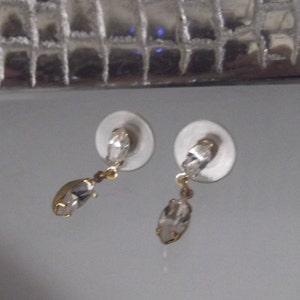 24ct Gold Swarovski Crystal Marquise Drop Dangle earrings, Designer Handcrafted in Australia