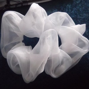 White Organza Hair Scrunchie