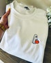 Halloween Embroidered Crewneck Sweatshirt Ghost Holding Pumpkin Crewneck Sweatshirt White Halloween Embroidered Crewneck With Ghost 