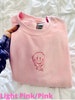 Embroidered Crewneck Sweatshirt Drip Smiley Face Crewneck Sweatshirt Light Blue Pink Yellow Drip Smiley Face Embroidered 