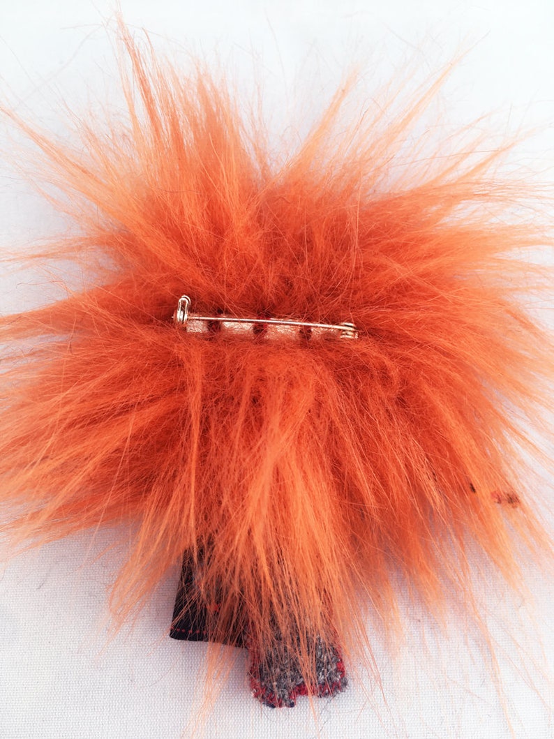 Breton punkette orange rock monster brooch image 6