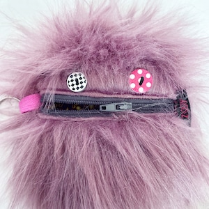 Fur punk monster key holder coin purse