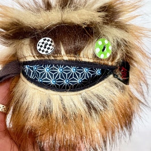 Fur punk monster key holder coin purse