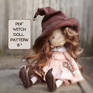 Witch doll pattern, cloth doll pattern, DIY Halloween doll
