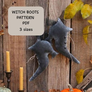 Witch shoes pattern, primitive pattern, diy halloween decor