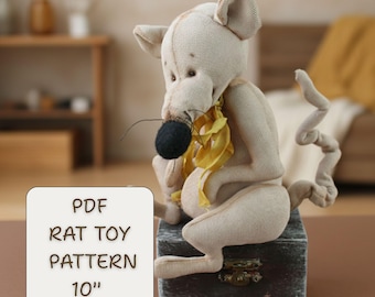 Rat Sewing Pattern PDF, Ratberry Toys Plushie Pattern, Creepy Cute Plush Mouse to sewing