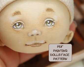 Rag Doll Pattern, Face Painting Doll Tutorial, Learn to Draw a Doll Face,  PDF Doll Making Tutorial