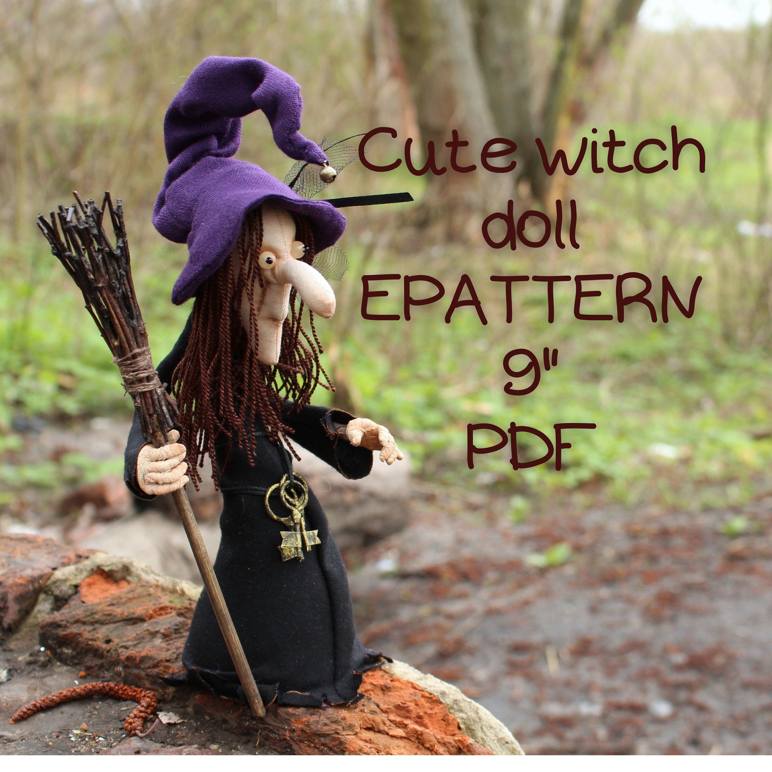 Witch doll pattern DIY Halloween doll cloth doll pattern Etsy