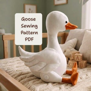 Gans Stofftier Schnittmuster PDF, Plüsch Ente Anleitung, einfaches Stofftier Muster für Anfänger