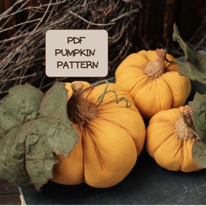 Rustic Pumpkin Sewing Pattern | DIY Autumn Decor | Fabric Pumpkins 3 Sizes | Easy Halloween Centerpiece | Pincushion Template