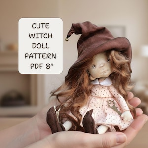 Hexe Schnittmuster, Stoffpuppe Schnittmuster, DIY Halloween Puppe