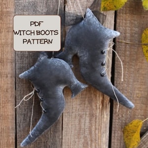 Witch shoes pattern, primitive pattern, diy halloween decor