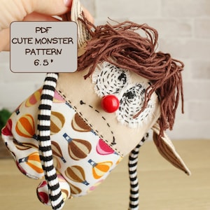 Cute monster fabric doll sewing pattern PDF, Diy worry dolls sew, Worry dolls pattern
