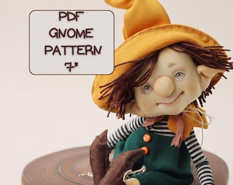 Gnome patterns, cloth doll patterns, with pocket doll