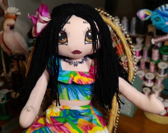 Collectible Tahitian fabric doll