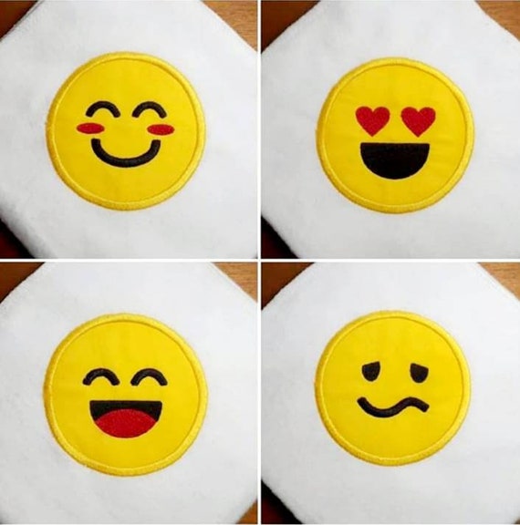 Machine Embroidery Custom Baby Lange With Embroidered Emoji Etsy