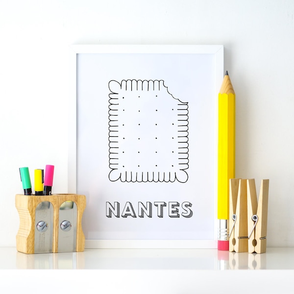 Nantes poster - Biscuit - A4 / A3 paper