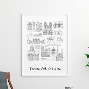 Póster Centro Val de Loire - Papel A4 / A3 / 40x60