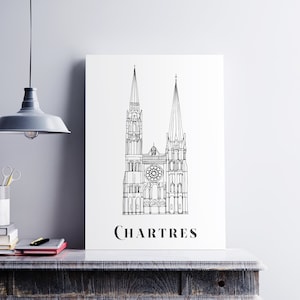 Pôster Chartres - Papel A4 / A3 / 40x60