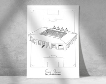 Saint-Etienne poster - Geoffroy-Guichard stadium - A4 / A3 / 40x60 paper