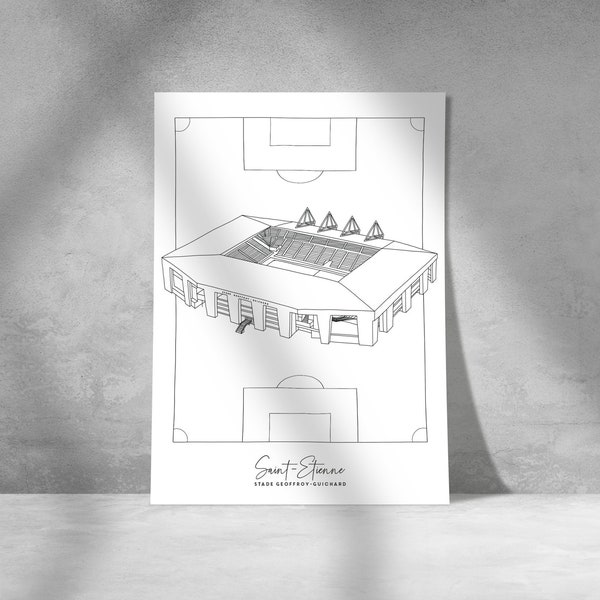 Saint-Etienne poster - Geoffroy-Guichard stadium - A4 / A3 / 40x60 paper