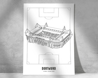 Dortmund Poster - Signal Iduna Park - Paper A4 / A3 / 40x60